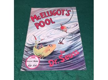 McElligot's Pool. By Dr. Seuss. Wonderfully Illustrated Soft Cover Book Published In 1975 Promotional Giveaway