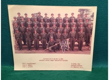 Vintage Vietnam Era Color Photograph Of 1st Platoon Company C 4th Batallion 1st Brigade. Fort Bragg, N.C.