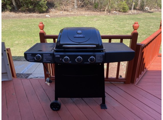 Thermos Propane Gas Grill With Side Burner, Cover And (2) Tanks