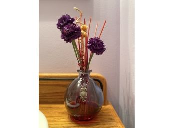 Bulbous Lavender Glass And Metal Owl Diffuser