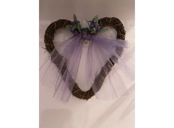 Grapevine Heart Wreath With Purple Accents