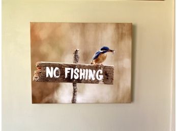 'No Fishing' Stretched Canvas Print