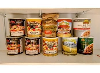 Very Large Group Of Emergency Prepper Foods Group- Saratoga Farms, Mountain House, Provident Pantry, And More.