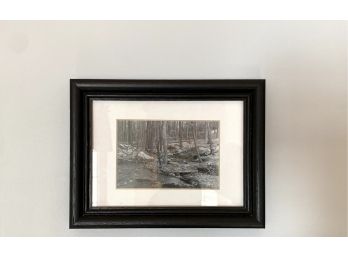 Framed And Matted Black And White Print