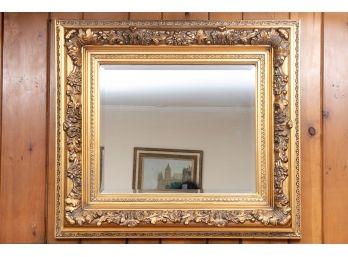 Gilt Floral Framed Beveled Edge Mirror