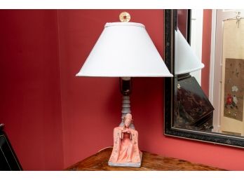 Chinese Robed Figurine Lady Desk Lamp