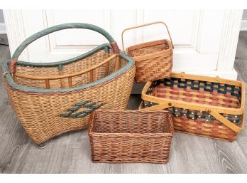 Grouping Of Four Wicker Baskets