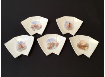 Set Of 5 Unusually Shaped Antique Dishes Unique
