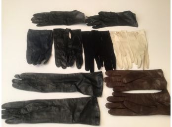 7 Pairs Vintage Leather Suede Gloves Size Small Sz 7