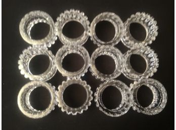 Set Of 12 Lovely Pressed Glass Napkin Rings
