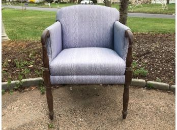 Side Chair Upholstered In Indoor/Outdoor Fabric Blue Moire