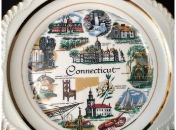 Vintage Connecticut Souvenir Plate