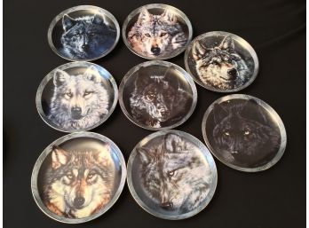 Bradford Exchange Ceramic Wolf Plates 1-8 Mystic Spirit Wolves