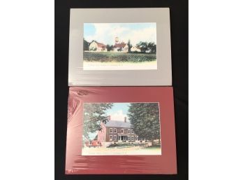 Two 14 X 11 Matted And Sealed Prints Of Canterbury New Hampshire Shaker Village