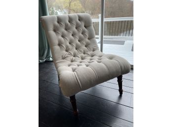 Canvas Upholstered Button Tuffed Side Chair