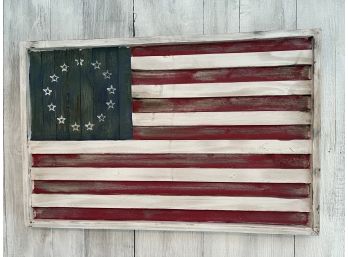 Pottery Barn Wooden Flag Wall Hanging