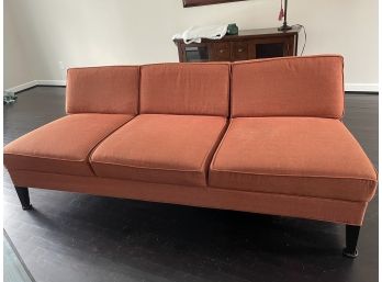 Mitchell Gold Orange Canvas Mid Century Modern Sofa
