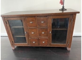 Pottery Barn Glass Front Side Cabinet/buffet Table