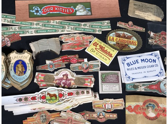 Incredible Collection Of Vintage / Antique CIGAR BANDS / LABELS - Well Over 100 Pieces GREAT LOT !