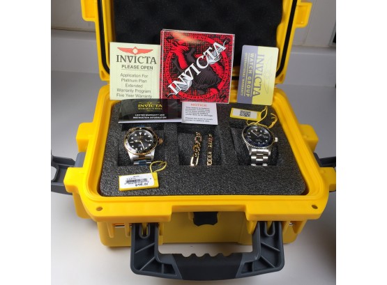 Amazing  NEW INVICTA Deal - YOU GET SO MUCH - 2 Watches - 2 Bracelets & Three Watch Travel Case - Paid $795