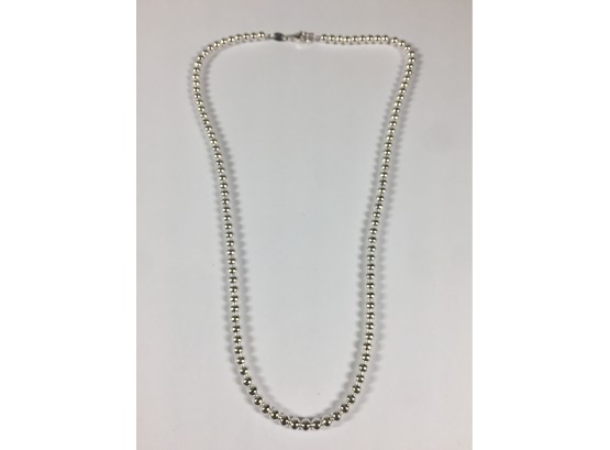 Fantastic Silver Silver / 925  Bead / Ball Necklace - Cool Piece - Brand New - Just Polished - MADE IN ITALY