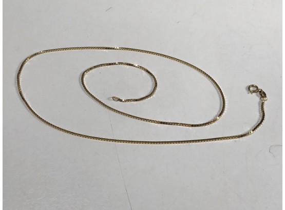 Fabulous All 14k Gold Box Chain Necklace - (18')  - 3.15 DWT Or 2.0 Grams - Made In Italy - VERY NICE !