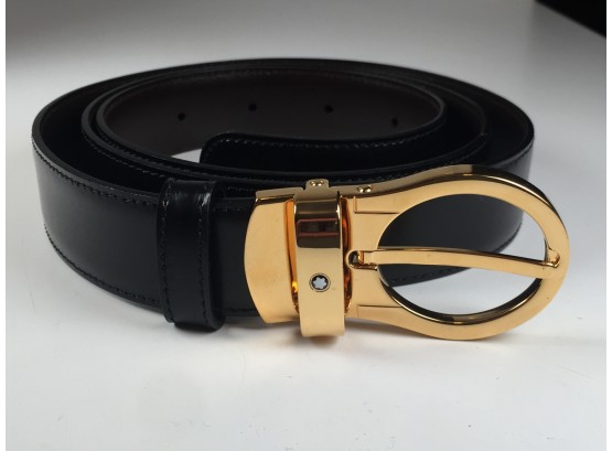 Incredible Brand New MONT BLANC Leather Belt - Unisex - $399 Retail Price - Fantastic Piece
