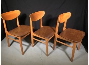 Lot Of Three (3) Vintage MCM / Midcentury Side Chairs - Unmarked - Well Made - All In Great Shape