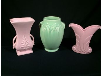 Three Lovely Piece Of Vintage 1940's McCOY & Abingdon Pottery - All In Great Condition - Nice Soft Colors