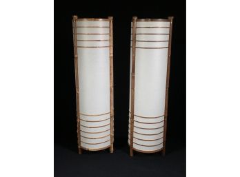 WOW - Fabulous Pair Of MCM /Midcentury Bamboo / Rice Paper Lamps VERY LARGE - Paid Almost $800 - FANTASTIC !