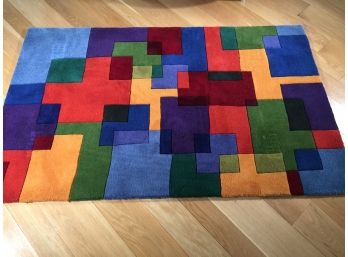 Very Cool And Funky Rug By MOMENI - ALL WOOL - Beautiful Intense Colors - SUPER Nice Rug