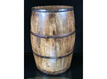 Great Antique Barrel With Original Iron Bands - Bought In France Many Years Ago - GREAT PIECE !