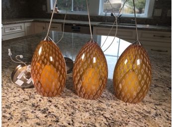 Fabulous TECH LIGHTING Light Fixtures With MURANO Style Shades - Amazing Colors - Paid $495 EACH - Stunning !