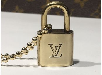 Fabulous LOUIS VUITTON Lock Necklace - With 18' Necklace With 14k Overlay - Guaranteed Authentic