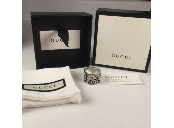 STUNNING Brand New - Sterling Silver / 925 GUCCI Ring - Incredible Piece - $695 Retail - Made In Italy - NEW !