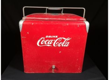 Authentic Incredible 1940s - 1950s COCA-COLA Picnic Cooler With Original Tray - GREAT Condition ! NICE PIECE !