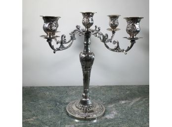 Lovely Rococo Style Silver Plated Candelabra - Beautiful Patina - Can Ne Used In Several Configurations