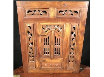 Beautiful Carved Hanging Panel With Two Doors With Mirror Inside - Very Pretty Piece - Made In India