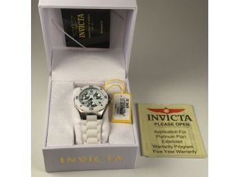 Fabulous Brand New INVICTA ANGEL Ladies Watch - With Box & Tag - White Silicone Strap GREAT WATCH !