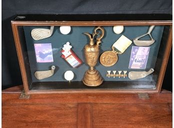 Fantastic Vintage Golf Themed Shadow Box - GREAT VINTAGE LOOK - Well Done Piece - VERY COOL PIECE !