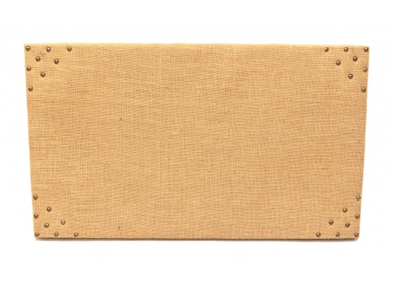 B42 Burlap Message Board With Nail Head Designed Corners
