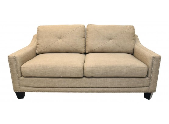 A4 Contemporary Two Cushion Sofa With Nailhead Trim