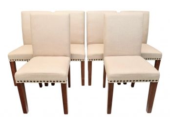 B19 Set Of Six Dining Room Chairs With Nailhead Trim