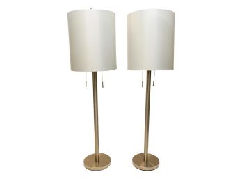 B27 Pair Of Modern Floor Lamps With Oversized Shades