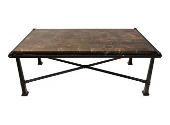A22 Wrought Iron Cocktail Table With Marble Top