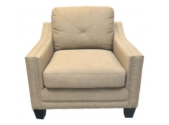 A2 Contemporary Upholstered Accent Club Chair With Nailhead Stud Trim (1 Of 4)