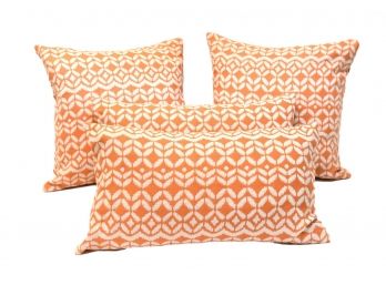 Collection Of Decorative Orange Print Pillows