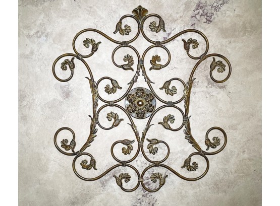 A Large Wrought Iron Wall Accent Trellis