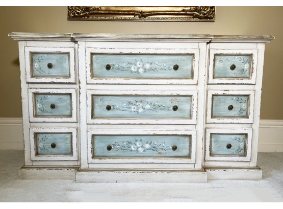 A White Painted Wood Setback Dresser