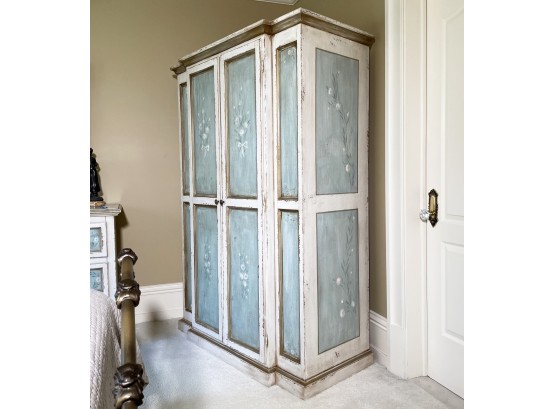 A Large Painted Wood Armoire